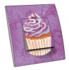 Interrupteur décoré Cupcake violet